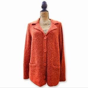Modern Soul Orange Women's Long Sleeve Button Up Jacket.
